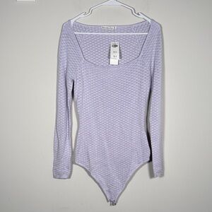 NWT Abercrombie Crochet Lavender Bodysuit - M